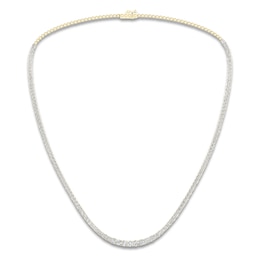 Previously Owned Lab-Created Diamond Tennis Necklace 7 ct tw Round 14K Yellow Gold