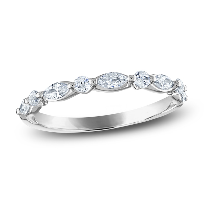 Main Image 1 of Previously Owned Diamond Anniversary Band 1/2 ct tw Round/Marquise 14K White Gold