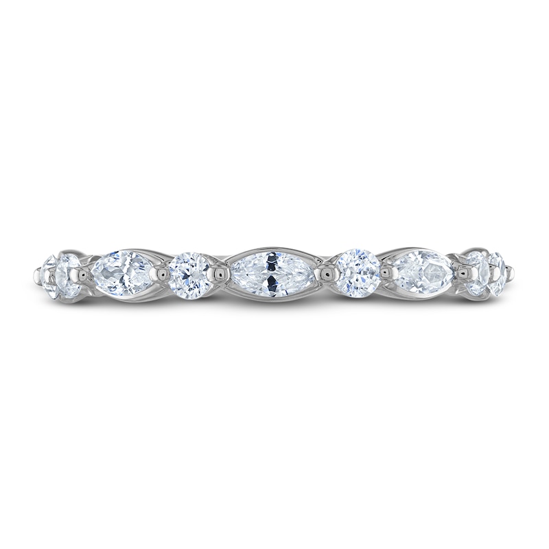 Main Image 3 of Previously Owned Diamond Anniversary Band 1/2 ct tw Round/Marquise 14K White Gold