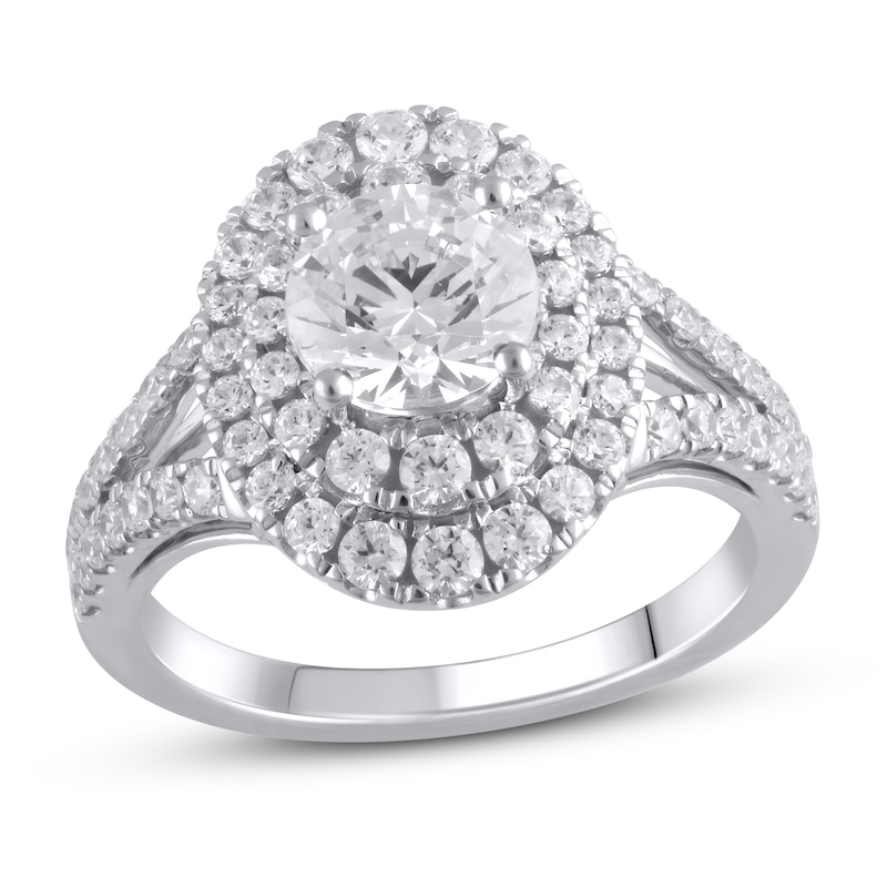 Main Image 1 of Previously Owned Lab-Created Diamond Engagement Ring 2-3/8 ct tw Round 14K White Gold