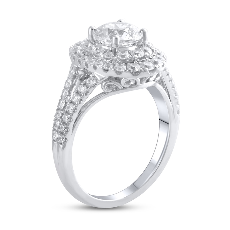 Main Image 2 of Previously Owned Lab-Created Diamond Engagement Ring 2-3/8 ct tw Round 14K White Gold