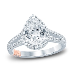 Previously Owned Pnina Tornai Lab-Created Diamond Engagement Ring 2-1/2 ct tw Pear/Round 14K White Gold