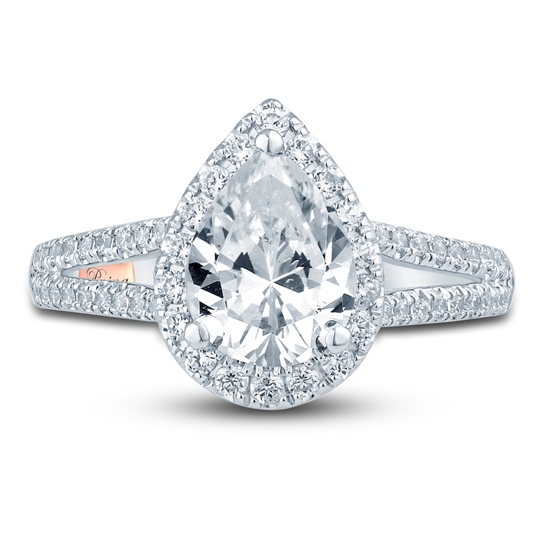 Main Image 3 of Previously Owned Pnina Tornai Lab-Created Diamond Engagement Ring 2-1/2 ct tw Pear/Round 14K White Gold