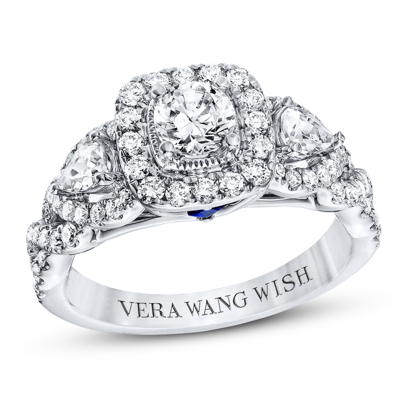 Main Image 1 of Previously Owned Vera Wang WISH 1-3/8 ct tw Diamond Engagement Ring 14K White Gold Ring