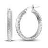 Thumbnail Image 1 of Diamond-Cut In/Out Hoop Earrings 14K White Gold 25mm