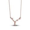 Thumbnail Image 1 of Diamond Cancer Constellation Pendant Necklace 1/6 ct tw Round 14K Rose Gold