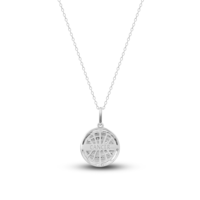 Main Image 3 of Diamond Cancer Zodiac Pendant Necklace 1/10 ct tw Round 14K White Gold