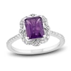 Thumbnail Image 1 of Natural Amethyst Engagement Ring 1/4 ct tw Diamonds 14K White Gold