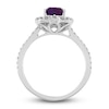 Thumbnail Image 3 of Natural Amethyst Engagement Ring 1/4 ct tw Diamonds 14K White Gold