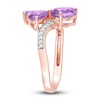 Thumbnail Image 1 of Natural Amethyst Ring 1/10 ct tw Diamonds 14K Rose Gold