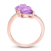 Thumbnail Image 2 of Natural Amethyst Ring 1/10 ct tw Diamonds 14K Rose Gold