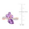 Thumbnail Image 3 of Natural Amethyst Ring 1/10 ct tw Diamonds 14K Rose Gold