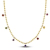 Thumbnail Image 0 of Multicolor Natural Sapphire Charm Necklace 10K Yellow Gold 16"