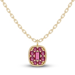 Juliette Maison Natural Rhodolite Garnet Pendant Necklace 10K Yellow Gold