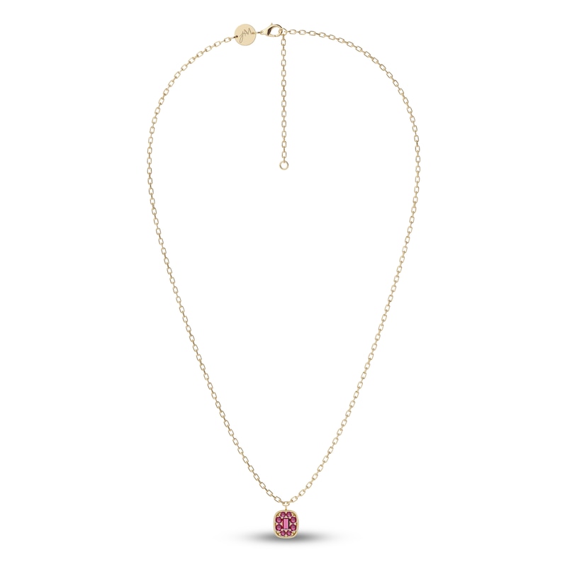 Juliette Maison Natural Rhodolite Garnet Pendant Necklace 10K Yellow Gold