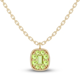 Juliette Maison Natural Peridot Pendant Necklace 10K Yellow Gold