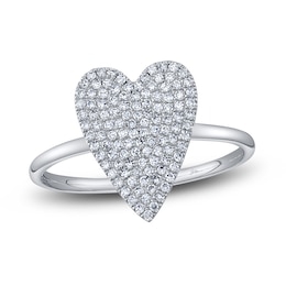 Shy Creation Diamond Heart Ring 1/4 ct tw Round 14K White Gold SC55009104V2