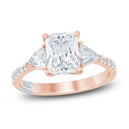 Pnina Tornai Diamond Engagement Ring 2-7/8 ct tw Radiant/Trillion/ Round 14K Rose Gold