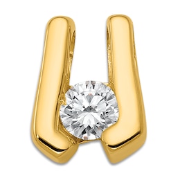 Diamond Slide Charm 1/5 ct tw Round 14K Yellow Gold