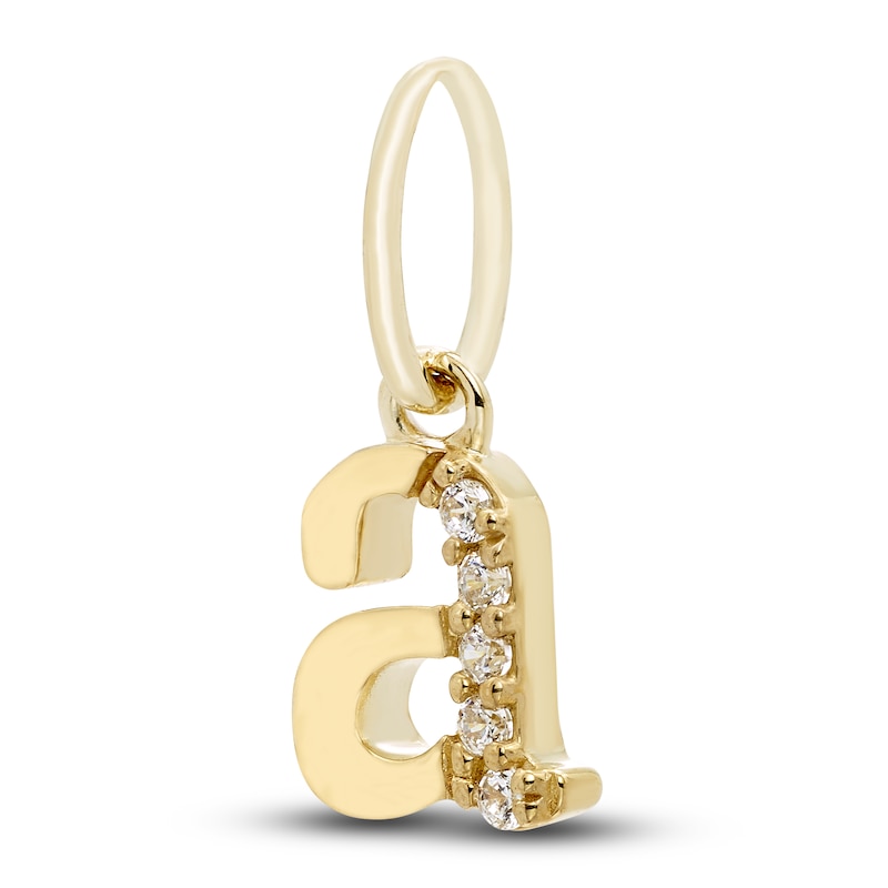 Main Image 2 of Initial A Necklace Charm Diamond Accents 10K Yellow Gold