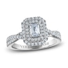 Thumbnail Image 1 of Vera Wang WISH Diamond Engagement Ring 1 ct tw Emerald/Round 14K White Gold