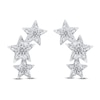 Thumbnail Image 1 of Diamond Star Drop Earrings 1/5 ct tw Round 14K White Gold