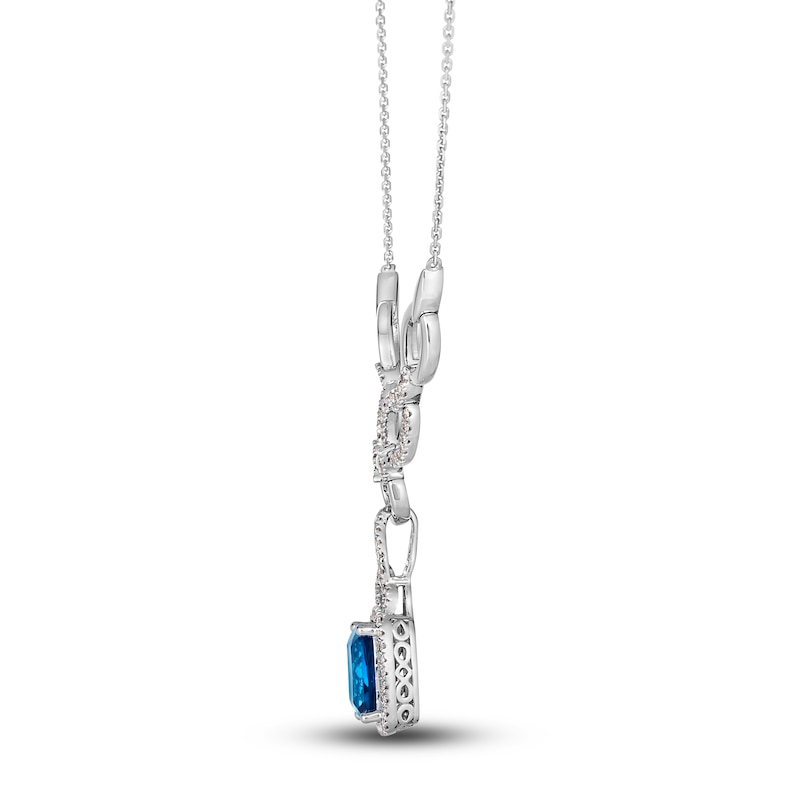 Main Image 2 of Le Vian Natural Blue Topaz Pendant Necklace 5/8 ct tw Diamonds 14K Vanilla Gold