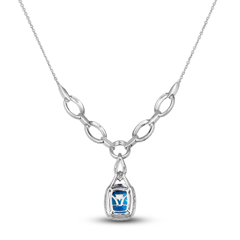 Main Image 3 of Le Vian Natural Blue Topaz Pendant Necklace 5/8 ct tw Diamonds 14K Vanilla Gold