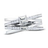 Thumbnail Image 1 of Diamond Multi Row Ring 1/3 ct tw Baguette/Round 14K White Gold