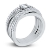 Thumbnail Image 2 of Diamond Multi Row Ring 1/3 ct tw Baguette/Round 14K White Gold