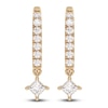 Thumbnail Image 1 of Diamond Drop Earrings 5/8 ct tw Princess/Round 14K Yellow Gold