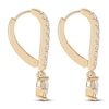 Thumbnail Image 3 of Diamond Drop Earrings 5/8 ct tw Princess/Round 14K Yellow Gold