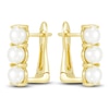 Thumbnail Image 5 of Freshwater Cultured Pearl Hoop Earrings 14K Yellow Gold