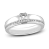 Thumbnail Image 1 of Diamond Engagement Ring 1/2 ct tw Round/Baguette 14K White Gold