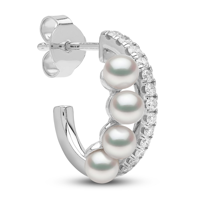 Main Image 3 of Yoko London Akoya Cultured Pearl Earrings 1/3 ct tw Diamonds 18K White Gold