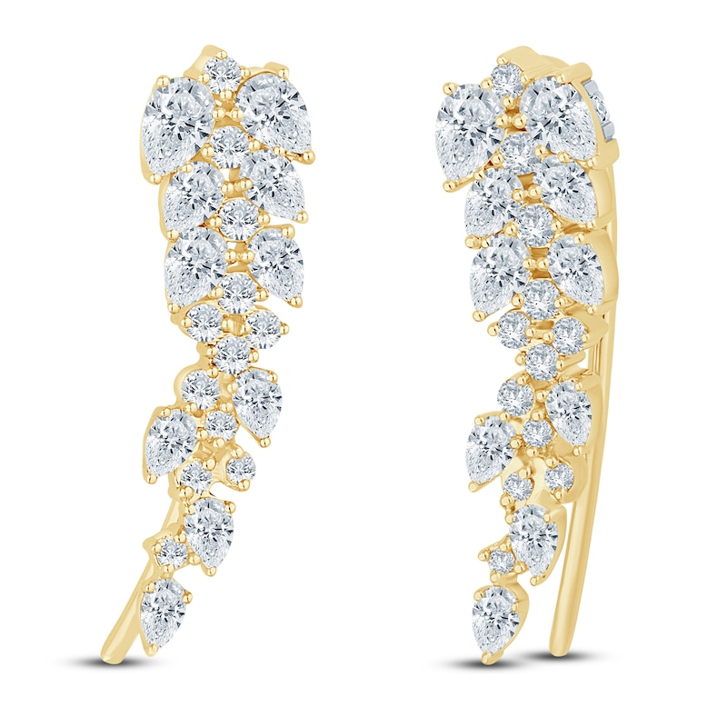 Main Image 2 of Pnina Tornai Pear-Shaped & Round Diamond Climber Earrings 1-1/2 ct tw 14K Yellow Gold