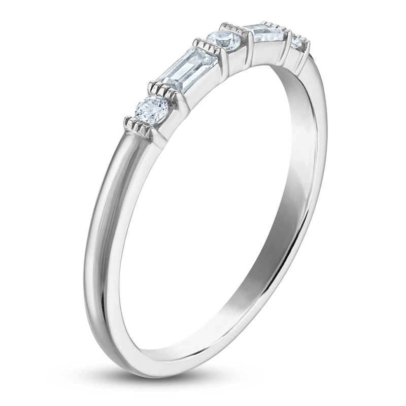 Main Image 2 of Baguette & Round Diamond Anniversary Ring 1/5 ct tw 14K White Gold