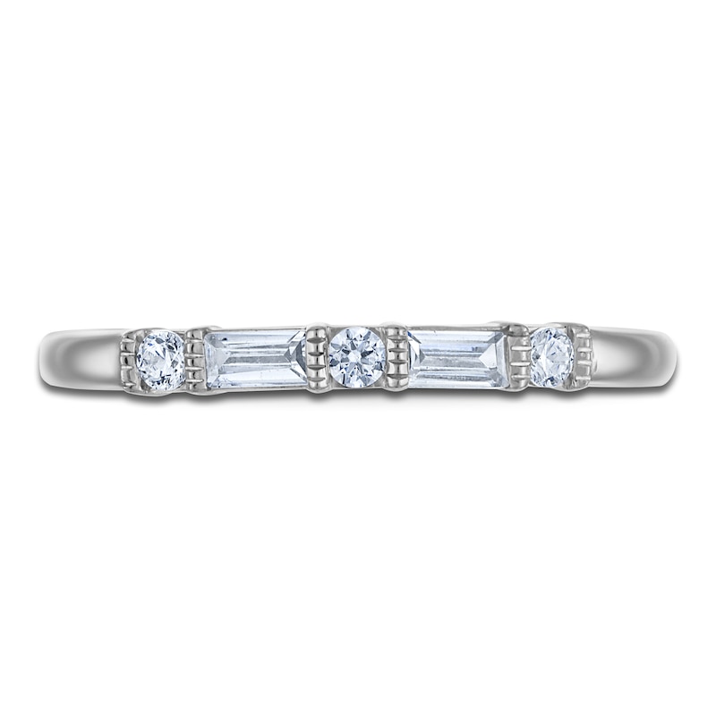 Main Image 3 of Baguette & Round Diamond Anniversary Ring 1/5 ct tw 14K White Gold