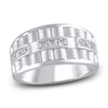 Thumbnail Image 0 of Men's Ribbed Square Diamond Anniversary Band 3/4 ct tw 14K White Gold