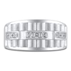 Thumbnail Image 2 of Men's Ribbed Square Diamond Anniversary Band 3/4 ct tw 14K White Gold