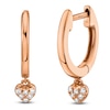 Thumbnail Image 0 of Shy Creation Diamond Heart Dangle Huggie Hoop Earrings 1/20 ct tw 14K Rose Gold SC22004943