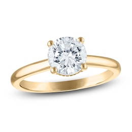 Round-Cut Lab-Created Solitaire Engagement Ring 1-1/2 ct tw 18K Yellow Gold (F/SI2)