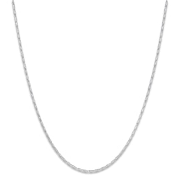 Solid Adjustable Diamond-Cut Snail Link Chain Necklace 1.3mm Sterling Silver 24"