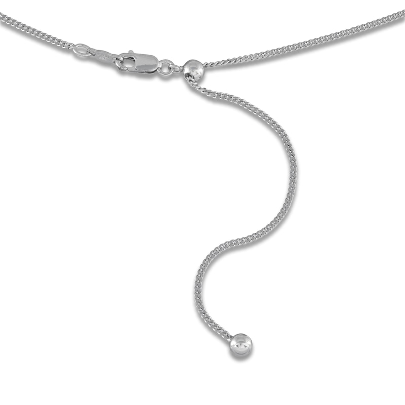 Solid Adjustable Diamond-Cut Curb Chain Necklace 1.4mm Sterling Silver 20"