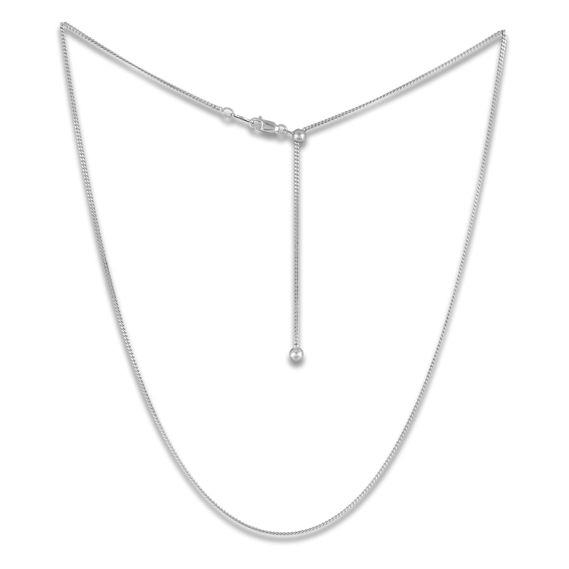 Solid Adjustable Diamond-Cut Curb Chain Necklace 1.4mm Sterling Silver 20"