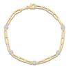 Thumbnail Image 1 of Multi-Diamond Station Paperclip Chain Bracelet 1/3 ct tw 10K Yellow Gold 7.5&quot;