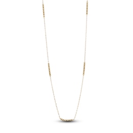 Italia D'Oro Bead Station Necklace 14K Yellow Gold 18&quot;