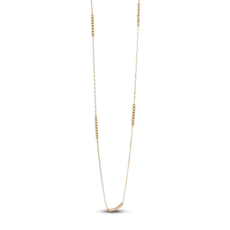 Main Image 2 of Italia D'Oro Bead Station Necklace 14K Yellow Gold 18&quot;