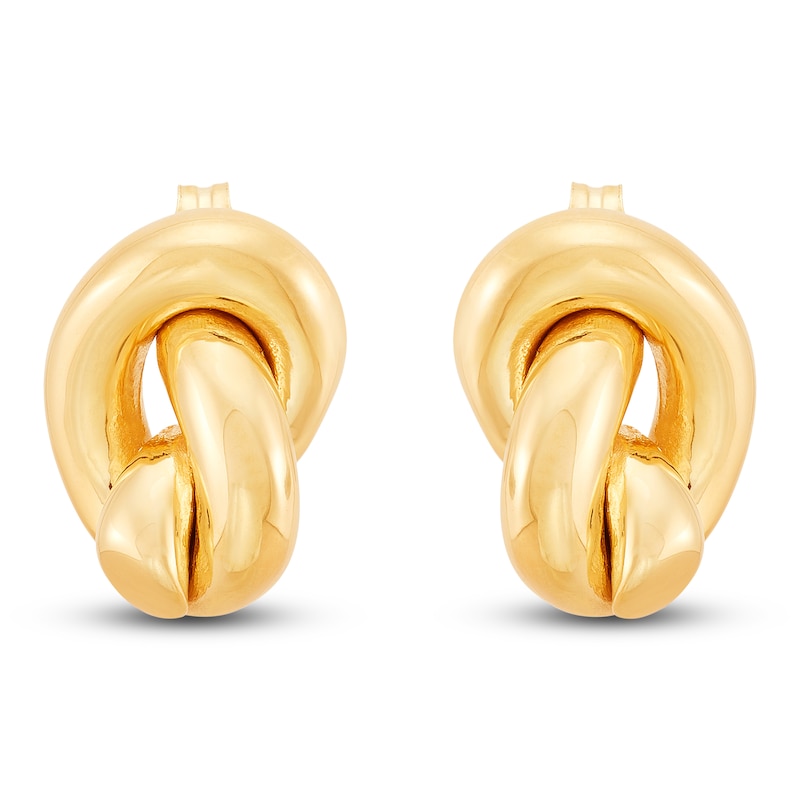 Polished Love Knot Stud Earrings 14K Yellow Gold