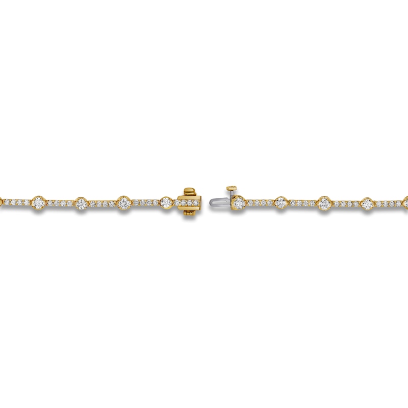 Blue Nile X Jared Diamond Station Tennis Bracelet 3 ct tw 14K Yellow Gold 7"